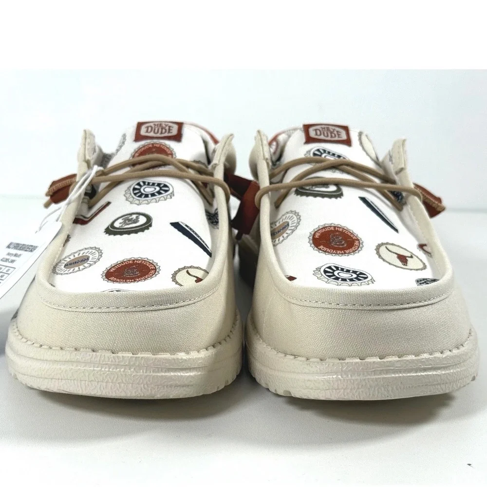 Hey Dude Wally Spring Breakr Beer Bash Ivory Multi Mens Size 9 41285-1MV NEW